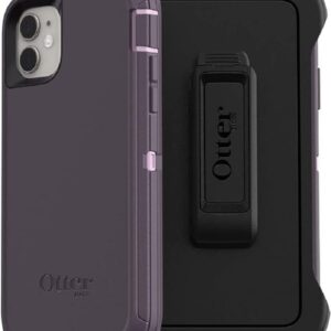 OtterBox iPhone 11 Defender Series Case - PURPLE NEBULA (WINSOME ORCHID/NIGHT PURPLE), rugged & durable, with port protection, includes holster clip kickstand