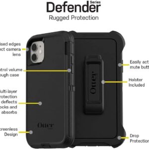 OtterBox iPhone 11 Defender Series Case - PURPLE NEBULA (WINSOME ORCHID/NIGHT PURPLE), rugged & durable, with port protection, includes holster clip kickstand