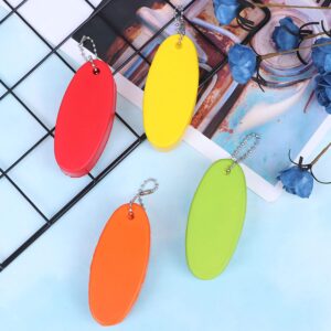 8Pcs Foam Floating Keychain Oval Shaped Foam Floating Key Ring Foam Floater Key Chain for Boating Fishing Surfing Sailing and Outdoor Sports, 4 Colors