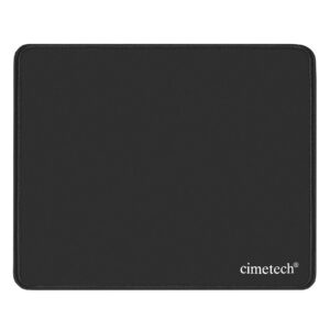 cimetech mouse pad with stitched edge, water-resistant, premium-textured mouse mat, non-slip rubber base mousepad for laptop, computer & pc, 10.6×8.3 inches (4mm-black)