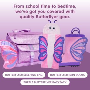 Bixbee Kids Sleeping Bag, Soft Sleepy Sack for Kids & Toddlers | Easy Roll Up Design for School, Daycare + Naptime, 60 x 22 Inches | Cozy Slumber Bag w Lining | Butterfly Sleeping Bag for Girls + Boys