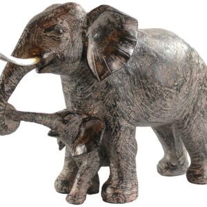 Seraphic Large Elephant Decor Gifts for Women, African Elephants Mother with Walking Baby Statue
