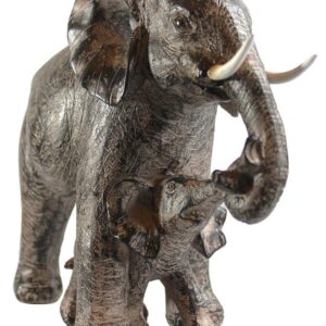 Seraphic Large Elephant Decor Gifts for Women, African Elephants Mother with Walking Baby Statue