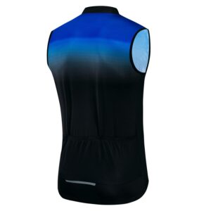 Weimostar Sleeveless Cycling Jersey Men Bike Vest Shirts Clothing Biking Bicycle Jacket Reflective Black Blue Size M