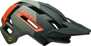 bell super air mips adult mountain bike helmet - matte/gloss green/infrared, large (58-62 cm)