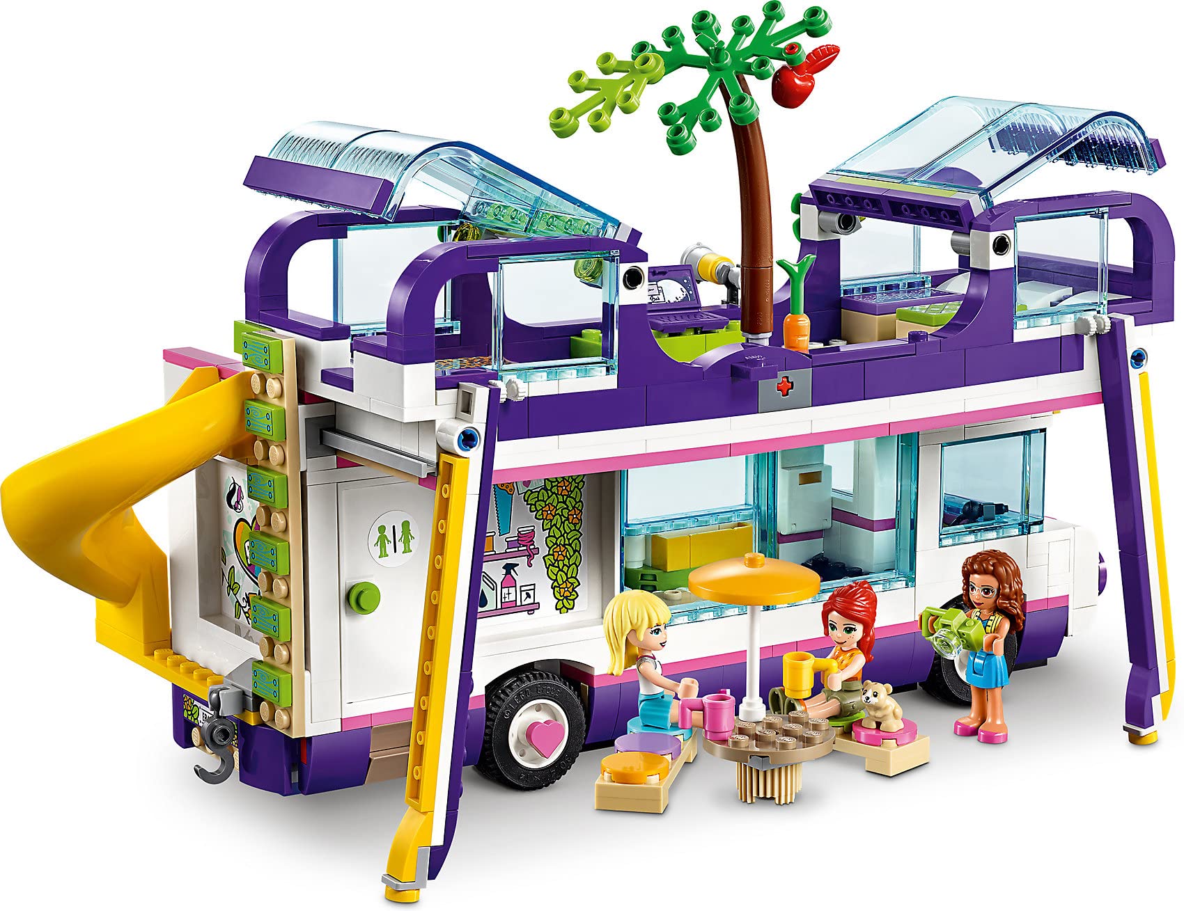 LEGO 41395 Friends Friendship Bus Toy with Swimming Pool and Slide, Summer Holiday Playsets for 8+ Year Old