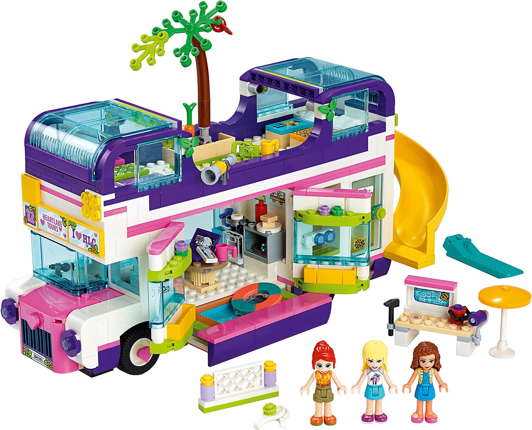 LEGO 41395 Friends Friendship Bus Toy with Swimming Pool and Slide, Summer Holiday Playsets for 8+ Year Old