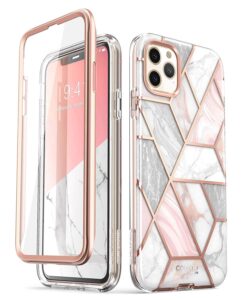 i-blason cosmo series case for iphone 11 pro 5.8 inch, slim full-body stylish protective case with built-in screen protector (marble)