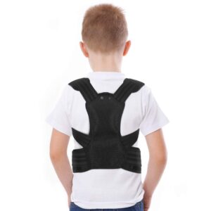 posture corrector for kids, upper back brace adjustable back straighter with shoulder pads for teenagers to provide spinal support, improve posture and prevent slouching (m)