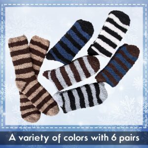 YSense 6 Pairs Mens Fuzzy Socks Winter Slipper Fleece Socks Men