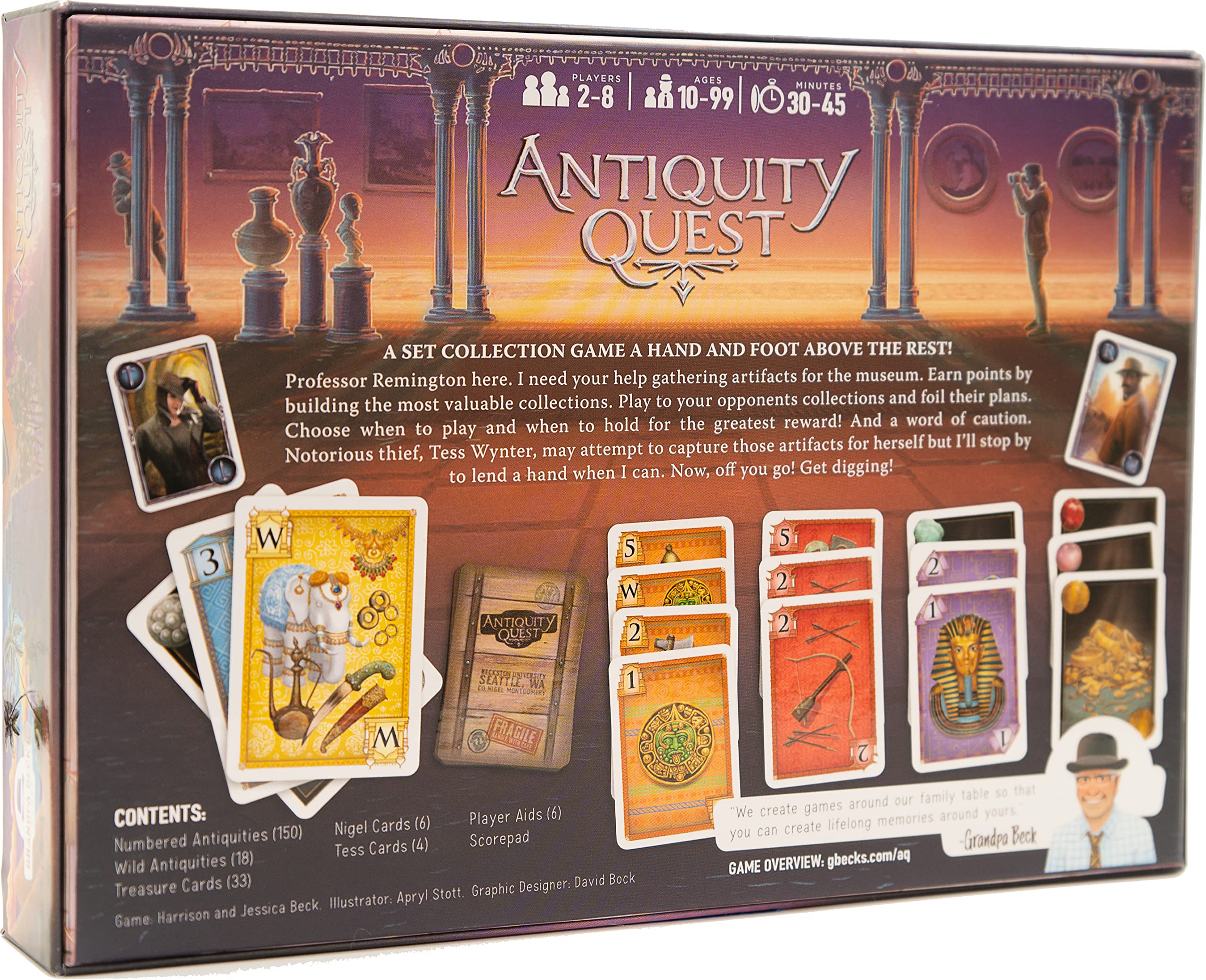 Antiquity Quest | A Set Collection Game from The Creators of Cover Your Assets & Skull King, Grandpa Beck's Games | 2-8 Players 10+