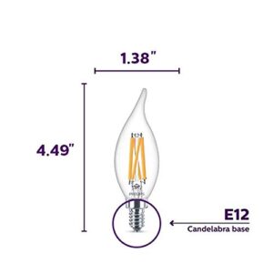 Philips LED Classic Glass Dimmable BA11 Light Bulb, 500 Lumen, Daylight (5000K), 5.5W-60W, E12 Base, Title 20 Certified, (Pack of 12)