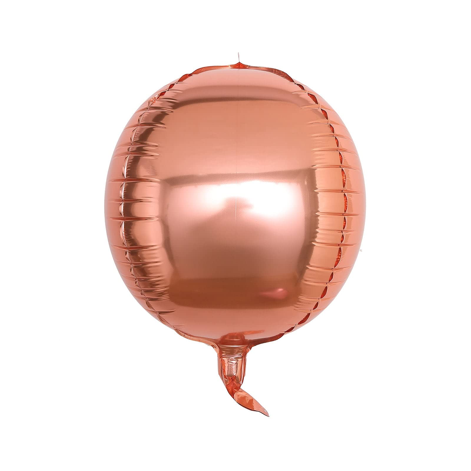 TABLECLOTHSFACTORY 2 Pack 14" Rose Gold Aluminum Foil Round Sphere Balloon Wholesale 4D Orbz Mylar Balloons