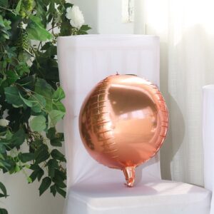 TABLECLOTHSFACTORY 2 Pack 14" Rose Gold Aluminum Foil Round Sphere Balloon Wholesale 4D Orbz Mylar Balloons