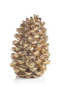 zodax gold decorative pinecone figurine holiday accents, large