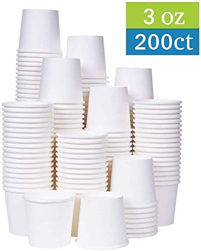 TashiBox 3 oz white paper bath cups, 200 count