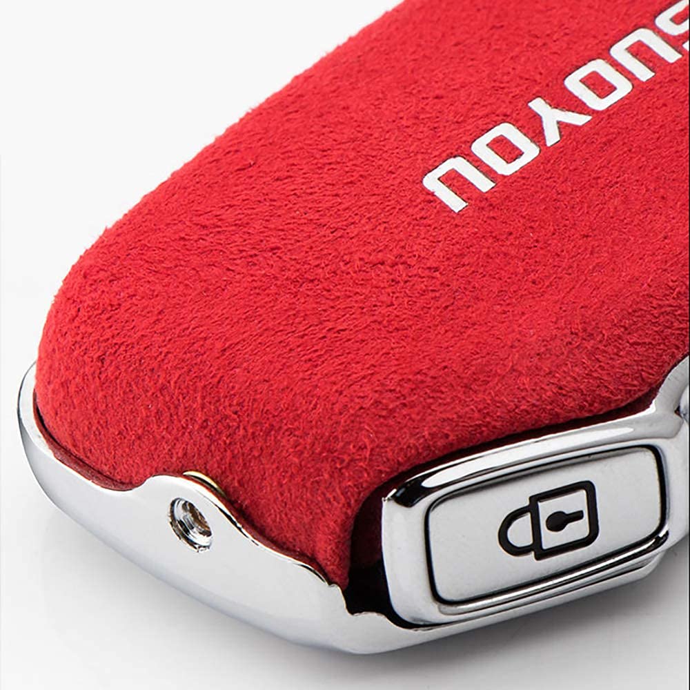 ontto for Kia Key Fob Cover Case Shell Holder Jacket Shell Keyring Keychain Smart Car Key Skin Keyless Red