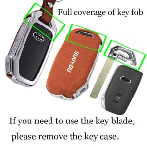 ontto for Kia Key Fob Cover Case Shell Holder Jacket Shell Keyring Keychain Smart Car Key Skin Keyless Red