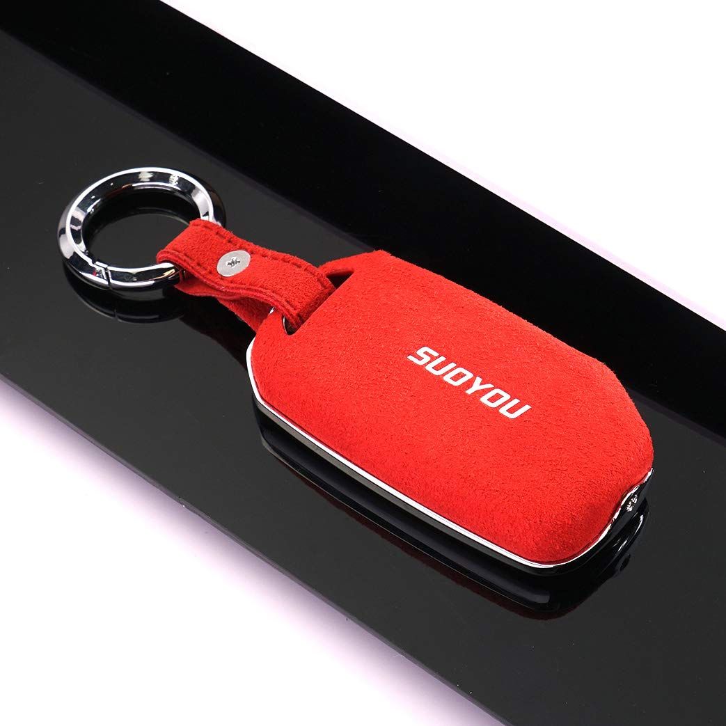 ontto for Kia Key Fob Cover Case Shell Holder Jacket Shell Keyring Keychain Smart Car Key Skin Keyless Red