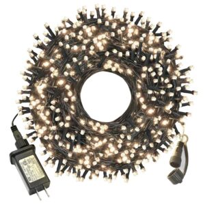 christmas lights outdoor, 105ft 300 led christmas tree lights indoor with 8 modes, end-to-end plug, ul certified, waterproof fairy string lights for xmas tree decorations garden party(warm white)