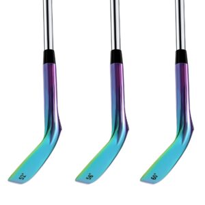 LAZRUS Premium Forged Golf Wedge Set for Men - 52 56 60 Degree Golf Wedges + Milled Face for More Spin - Great Golf Gift (Rainbow, Rainbow 3 Wedges (52,56,60))