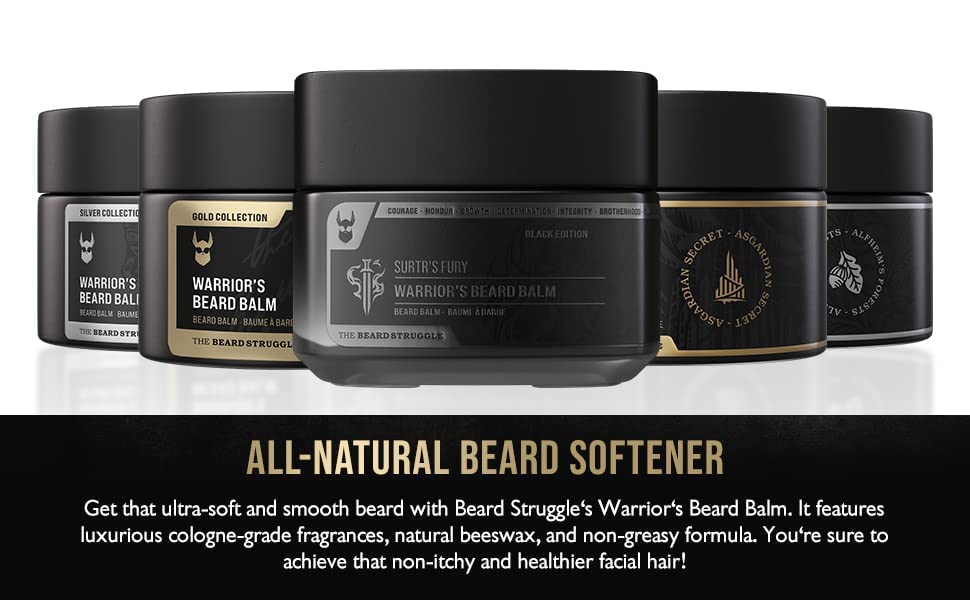 The Beard Struggle Warrior’s Beard Balm - Silver Collection, Alfheim's Forests - Non-Greasy Low-Hold Formula, Luxurious Cologne-Grade Fragrances 100% Natural and Plant-Based Ingredients - 50g