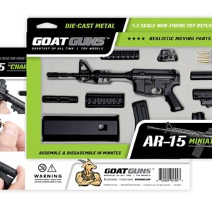 GoatGuns Miniature AR 15 Model Black | 1:3 Scale Diecast Metal Build Kit