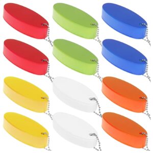 12pcs foam floating keychain oval shaped foam floating key ring foam floater key chain for boating fishing surfing sailing and outdoor sports, 6 colors