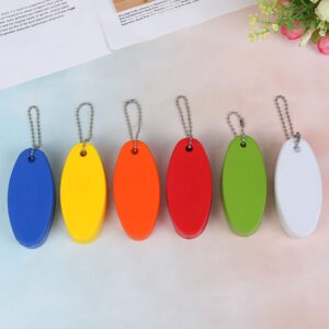 12Pcs Foam Floating Keychain Oval Shaped Foam Floating Key Ring Foam Floater Key Chain for Boating Fishing Surfing Sailing and Outdoor Sports, 6 Colors