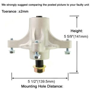 q&p 2 Pieces Deck Spindle Assembly Replaces 117-7439 & 117-7268 Fits 42"50"Timecutter 2011, SS5000, SS4200，MX5000 Models,Holes Tapped for Easier Install with 4 Bolt