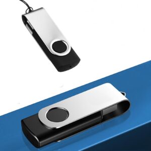 1GB USB Flash Drive 1PCS EASTBULL USB 2.0 Thumb Drive Swivel USB Stick Bulk Gig Stick Memory Stick Metal Thumb Drives (Black)