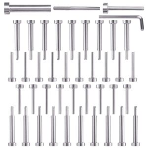 CKE Cable Railing kit Invisible Turnbuckle 1/8" 20 Pairs Swage Threaded Stud Hex Head Fitting Receiver Terminal for Wood & Metal Post