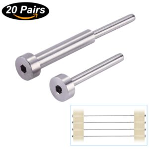 CKE Cable Railing kit Invisible Turnbuckle 1/8" 20 Pairs Swage Threaded Stud Hex Head Fitting Receiver Terminal for Wood & Metal Post