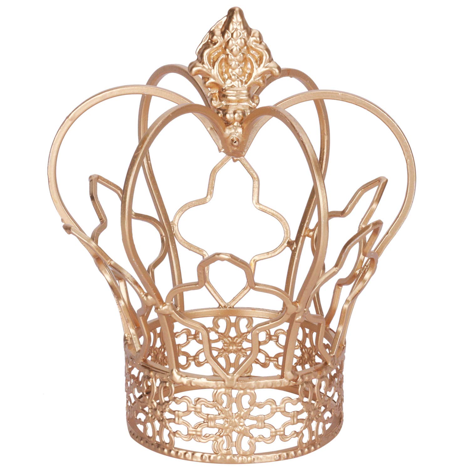 Yamfurvo Royal Metal Desktop Crown Decor, Decorative Centerpiece Crown Sculpture for Wedding, Christmas,Party Table, Baby Shower, Antique Home Decor, Gold