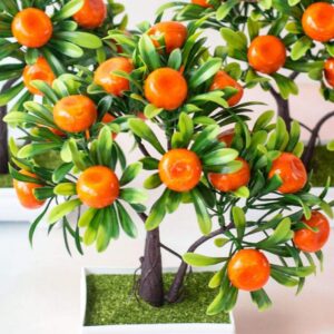 discountstore145 1Pc Artificial Fruit Orange Tree Bonsai Home Office Garden Desktop Party Decor - Orange