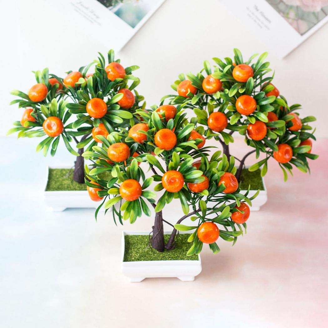 discountstore145 1Pc Artificial Fruit Orange Tree Bonsai Home Office Garden Desktop Party Decor - Orange