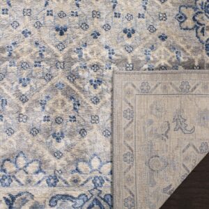 SAFAVIEH Brentwood Collection 10' x 13' Light Grey/Blue BNT869G Oriental Distressed Non-Shedding Living Room Bedroom Dining Home Office Area Rug