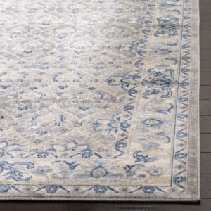 SAFAVIEH Brentwood Collection 10' x 13' Light Grey/Blue BNT869G Oriental Distressed Non-Shedding Living Room Bedroom Dining Home Office Area Rug