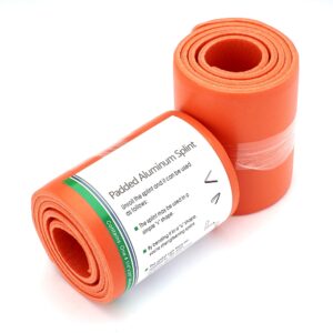 ASA TECHMED 36" Emergency Aluminum Splint Adjustable, Lightweight, Durable, Waterproof, and Reusable (Orange, 2 Rolls)