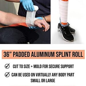 ASA TECHMED 36" Emergency Aluminum Splint Adjustable, Lightweight, Durable, Waterproof, and Reusable (Orange, 2 Rolls)