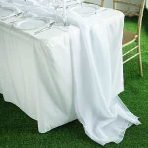 TABLECLOTHSFACTORY 22" x 80" White Premium Chiffon Table Runner for Weddings Party Banquets Decor Fit Rectangle and Round Table