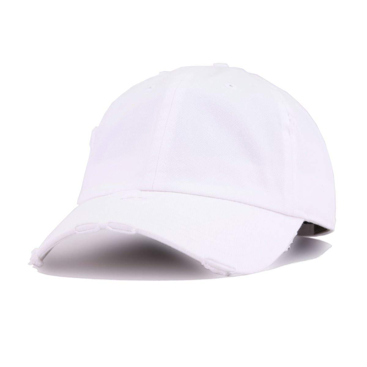 Henny Vintage Baseball Cap Embroidered Cotton Adjustable Distressed Dad Hat White