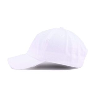 Henny Vintage Baseball Cap Embroidered Cotton Adjustable Distressed Dad Hat White