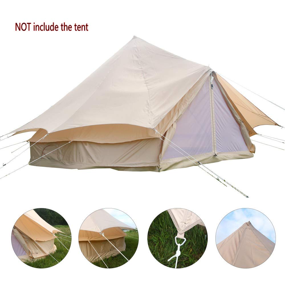 UNISTRENGH Waterproof Sunshade Heavy Duty Top Cover Roof Shelter for 3M 4M 5M 6M 7M Bell Tent (Sunshade, for 4M/13ft Tent)