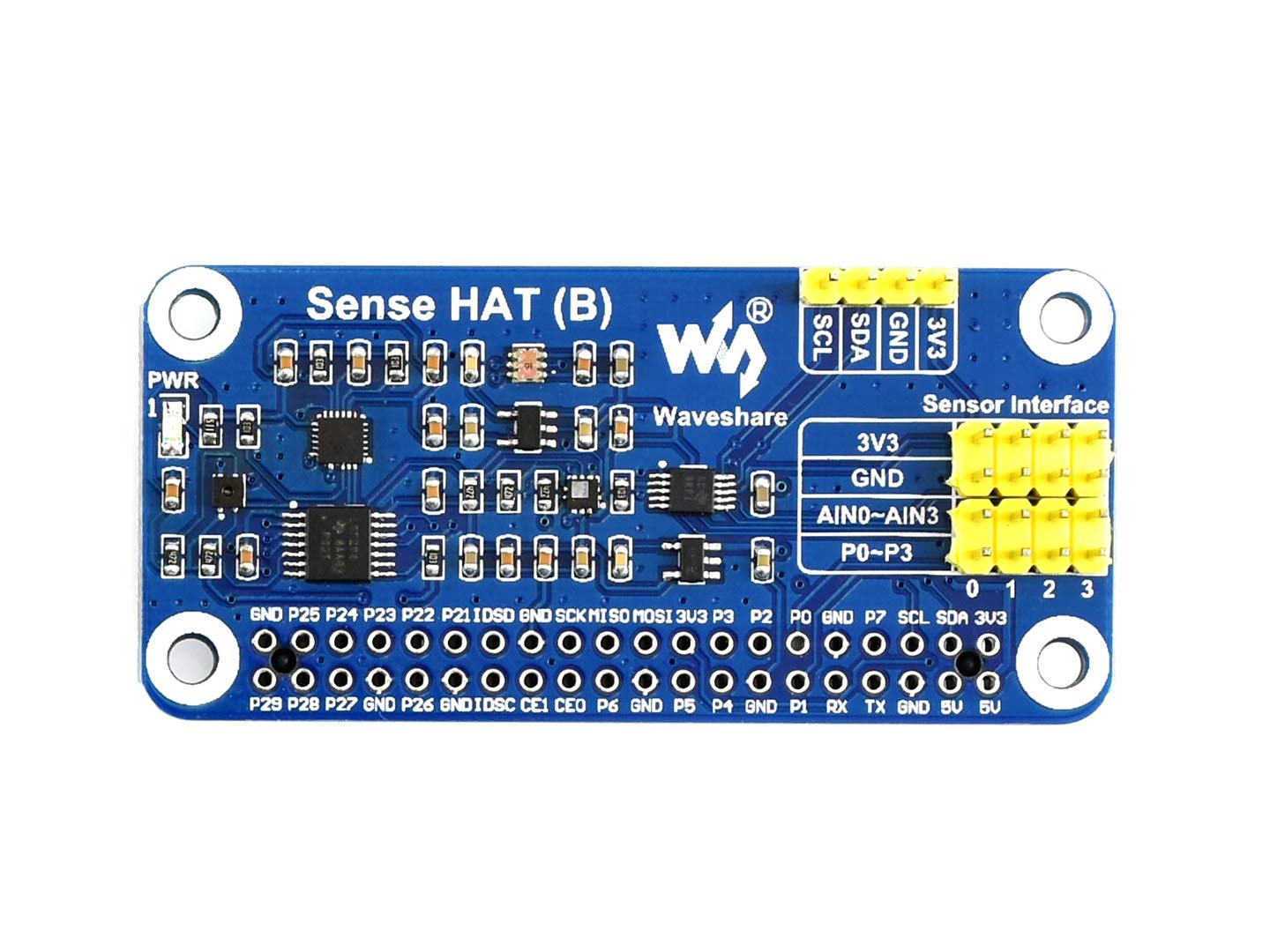 Waveshare Sense HAT (B) for Raspberry Pi Onboard Multi Powerful Sensors Supports External Sensors