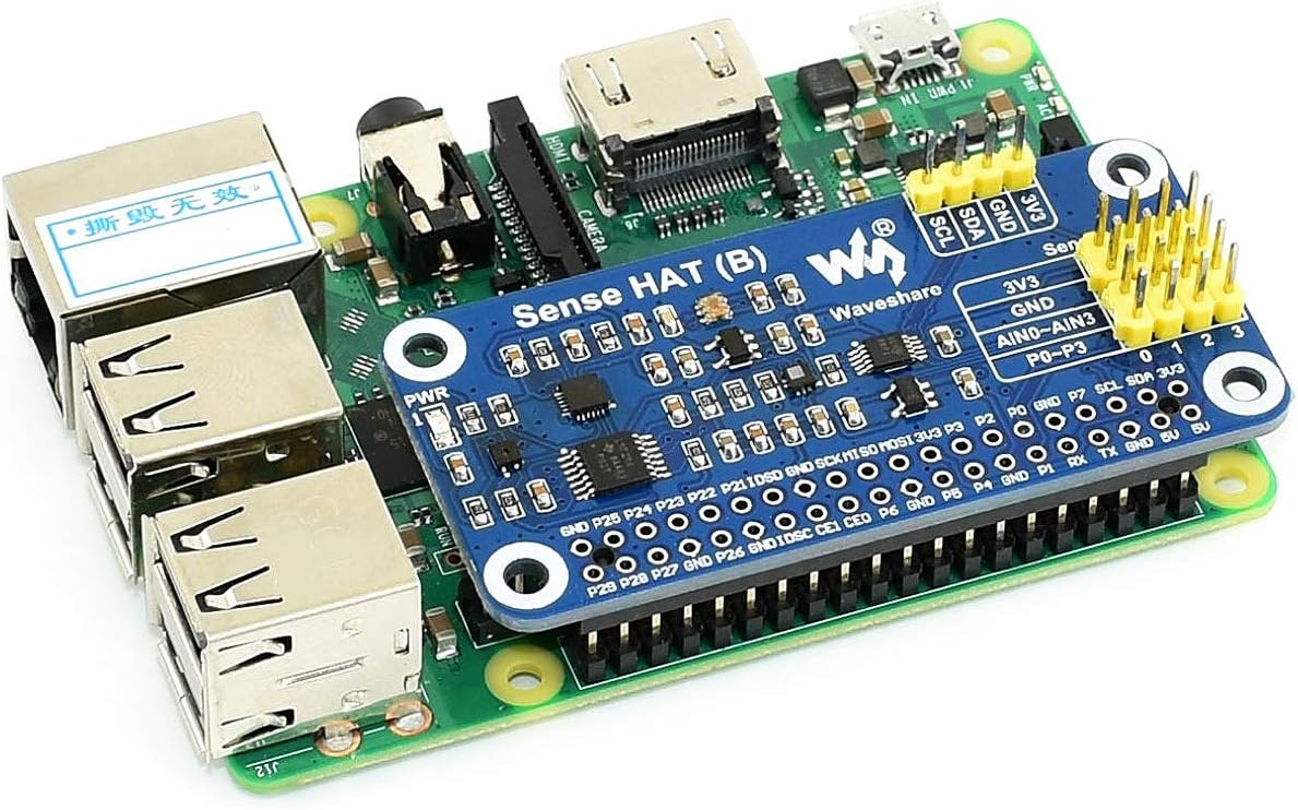 Waveshare Sense HAT (B) for Raspberry Pi Onboard Multi Powerful Sensors Supports External Sensors