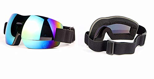 Dplus Motorcycle Goggles Dirt Bike ATV Motocross Anti-UV 400 Adjustable Riding Offroad Protective Combat Tactical Military Goggles for Men Women Kids Youth Adult (Yellow Colorful)