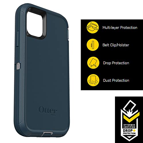 OtterBox iPhone 11 Defender Series Case - GONE FISHIN (WET WEATHER/MAJOLICA BLUE), rugged & durable, with port protection, includes holster clip kickstand