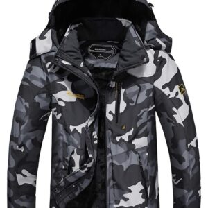 MOERDENG Men's Waterproof Ski Jacket Warm Winter Snow Coat Mountain Windbreaker Hooded Raincoat