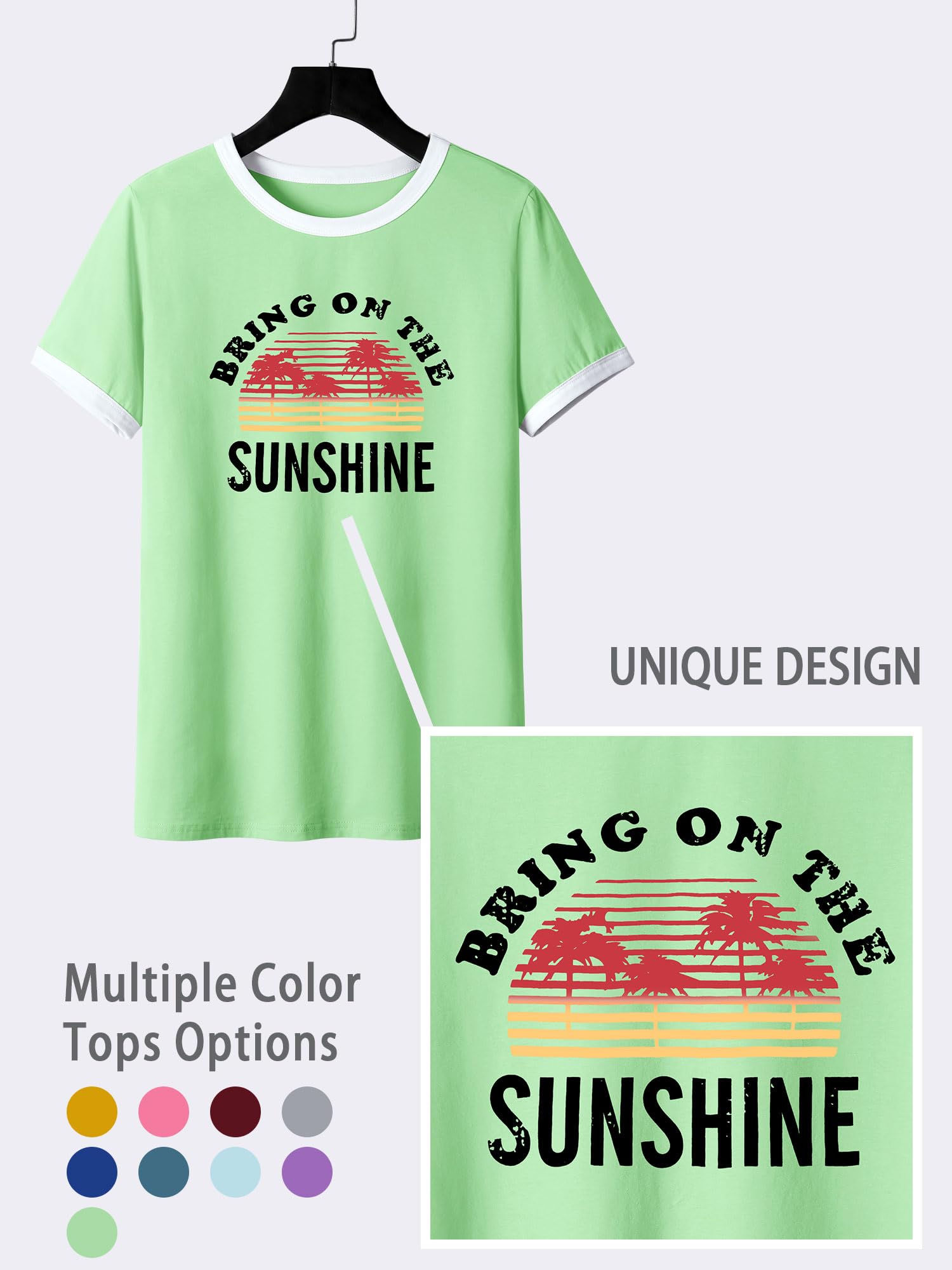 Nlife Bring On The Sunshine Graphic Long Sleeves Tees Blouses for Women Tops Sweaters for Women